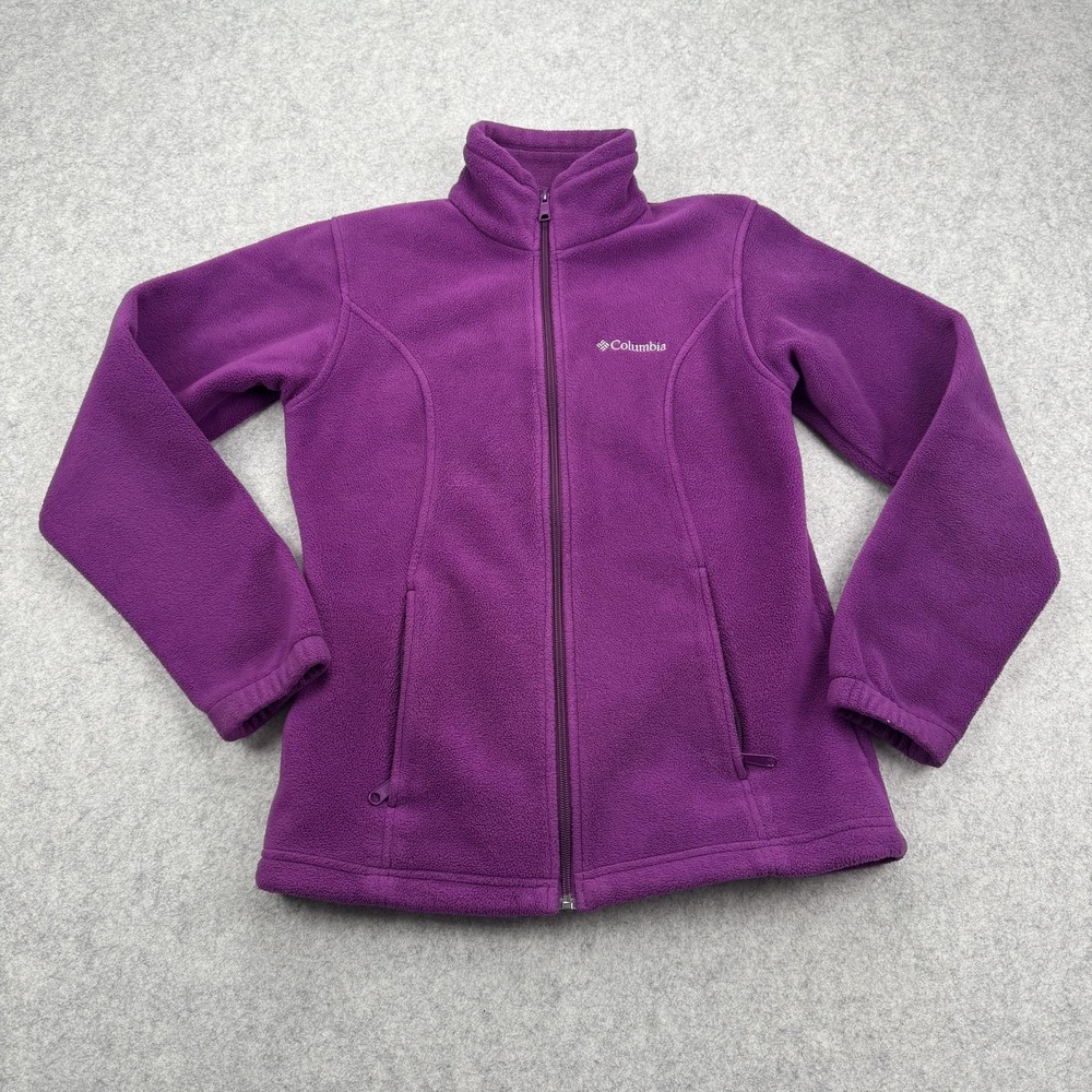 Columbia Jacket Womens Small Purple Fleece Full Zip Outdoor Warm Layer